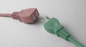 A close-up of a plug