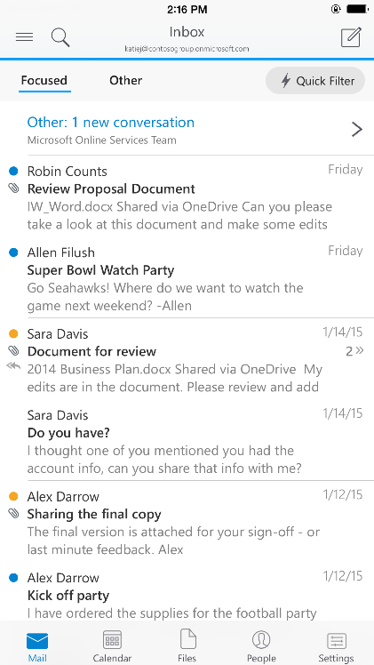 A deeper look at Outlook for iOS & Android 1