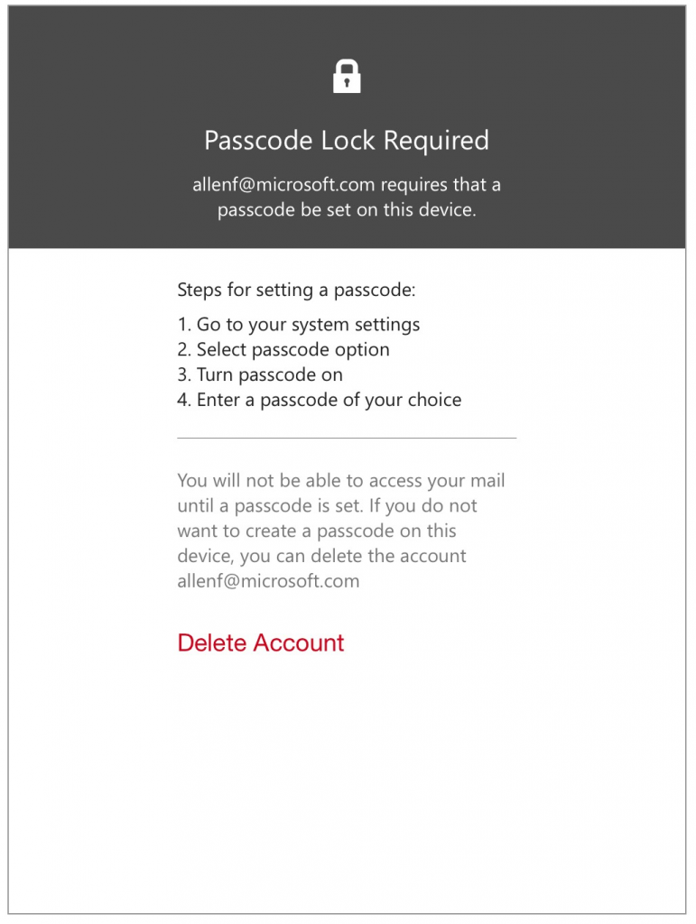 iOS passcode