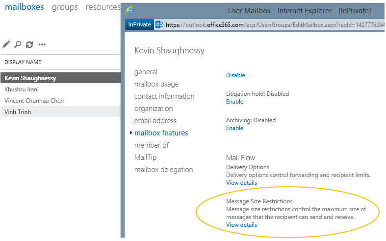 Customize a single mailbox when there are multiple available. 