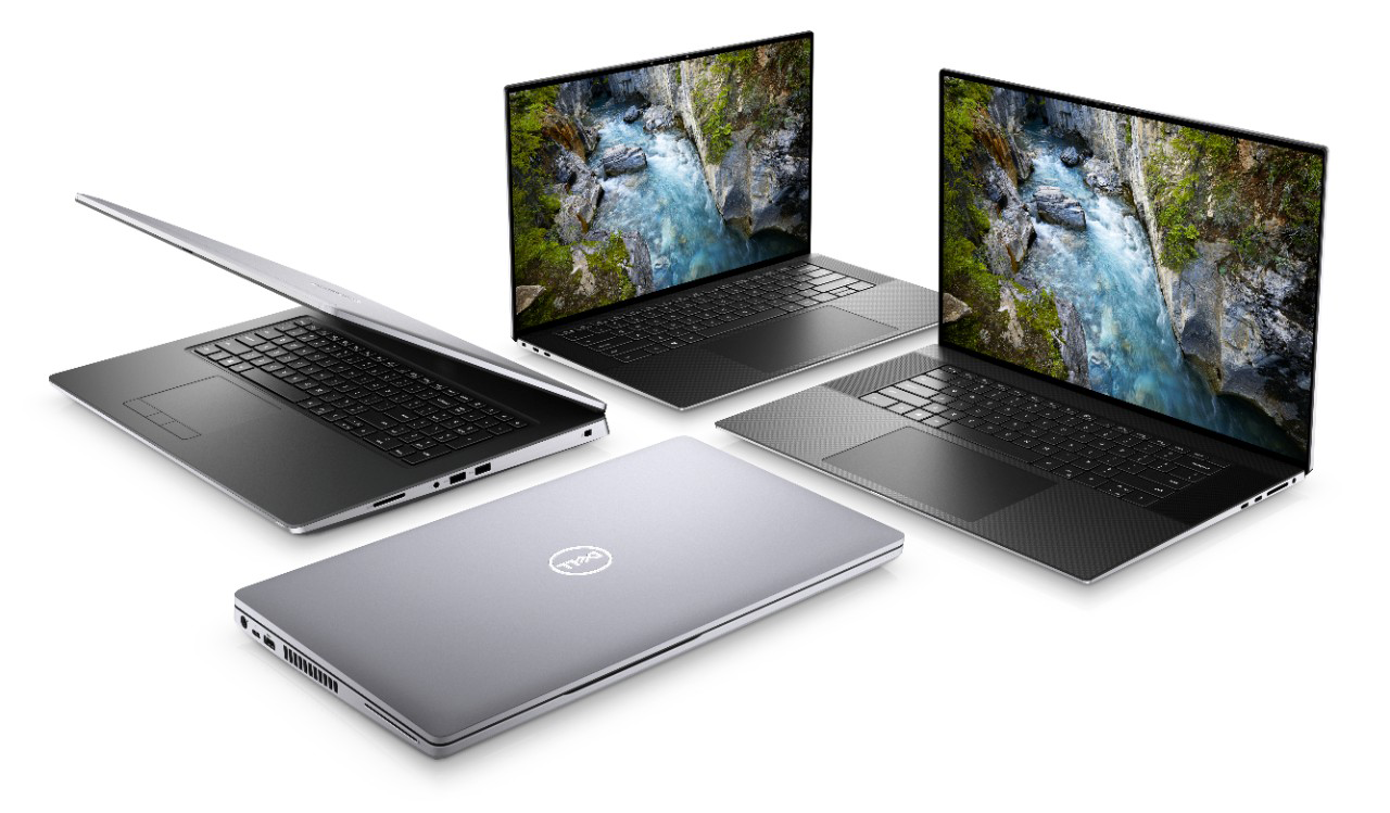 Collection of compact Dell laptops