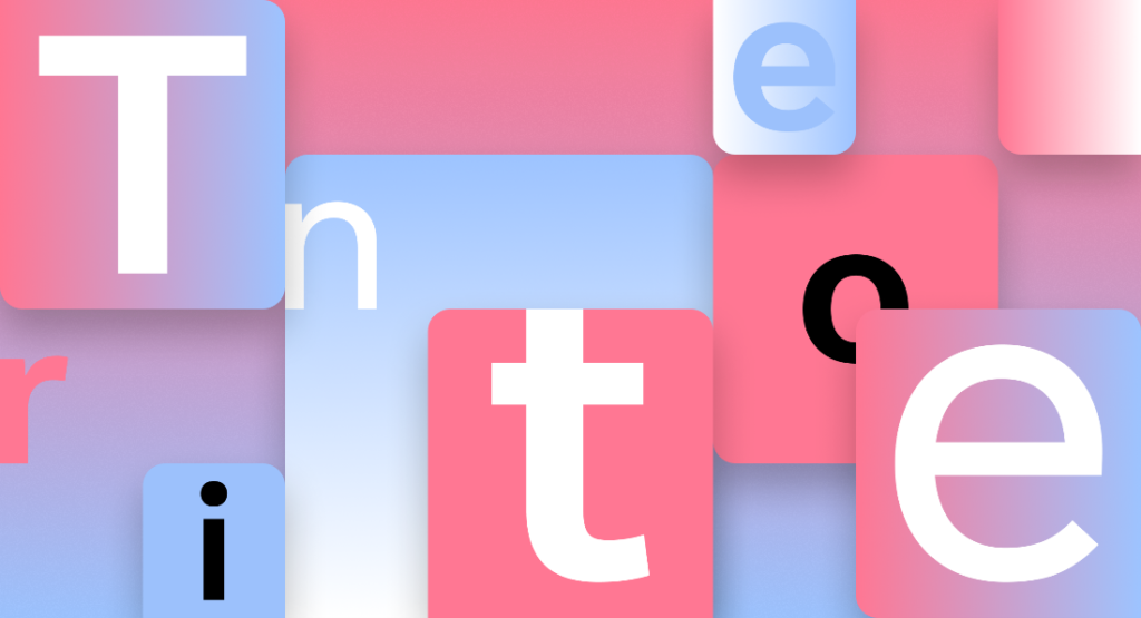 Tenorite text examples with the letters t, n, e, o, and i.