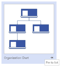 Visio start template pin