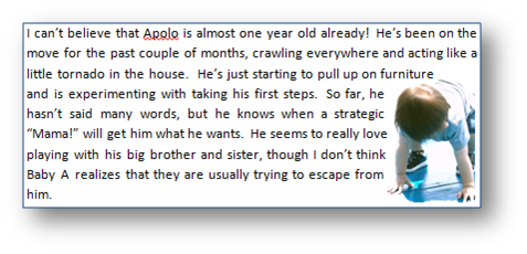 Tight Text wrapping wrapping with toddler image from Office.com/images