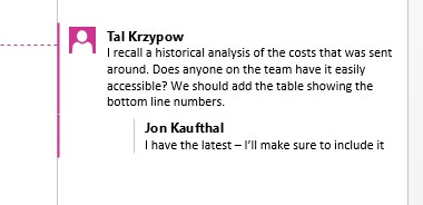 Screenshot of a comment and a reply to the comment